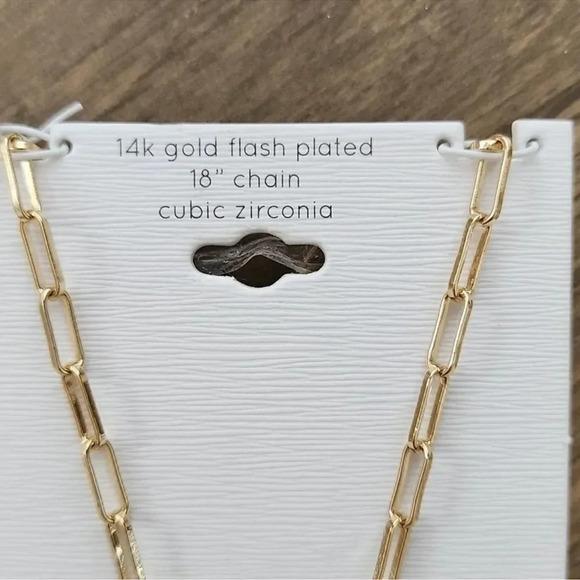 Initial Gold "E" Pearl Charm Link Necklace - Picture 2 of 8